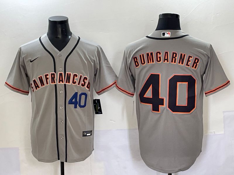 Men 2025 San Francisco Giants #40 Bumgarner Grey Game Nike MLB Jersey style 4->san francisco giants->MLB Jersey